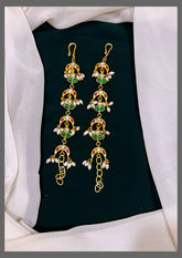 Rice Pearl Chand bali in Kundan - MT0063